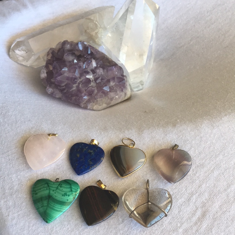 Gemstone Heart Pendants